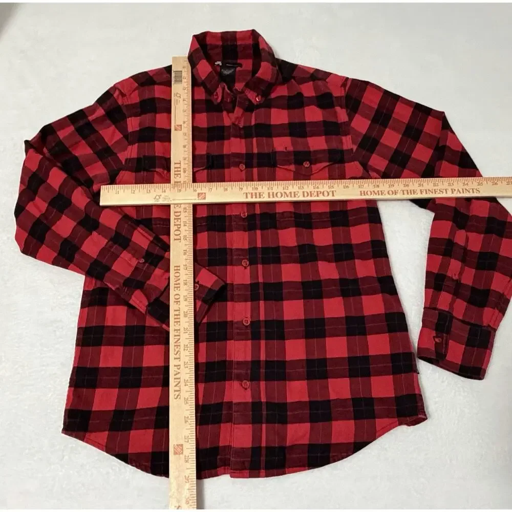Nike SB Skateboarding Small Flannel Plaid Red Black Long Sleeve Shirt